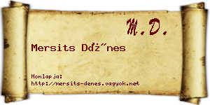 Mersits Dénes névjegykártya